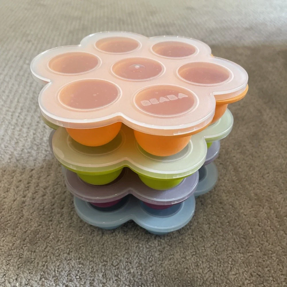 BEABA Multiportion Silicone Baby Food Storage Containers w/lids Bundle Of 4
